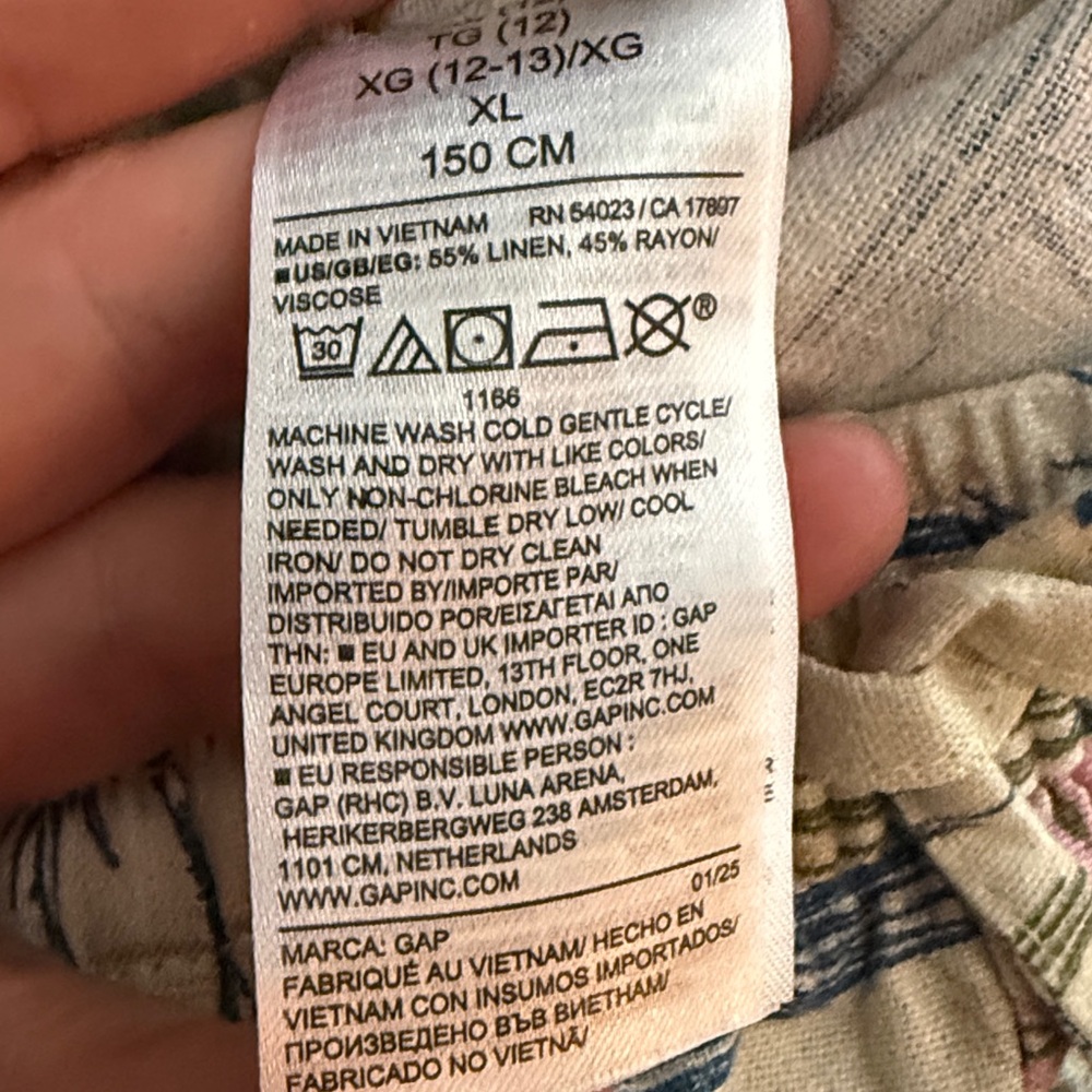 NWT!! GAP Kids girls Tropical Wide-Leg Linen Blend Pants in size XL/12 - Picture 10 of 10